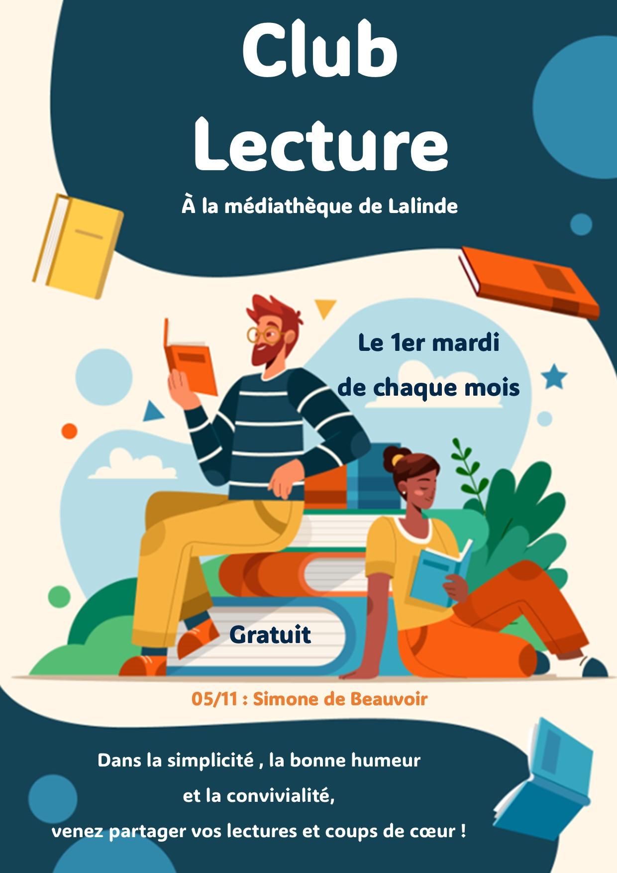 Affiche club lecture du 5 novembre 2024