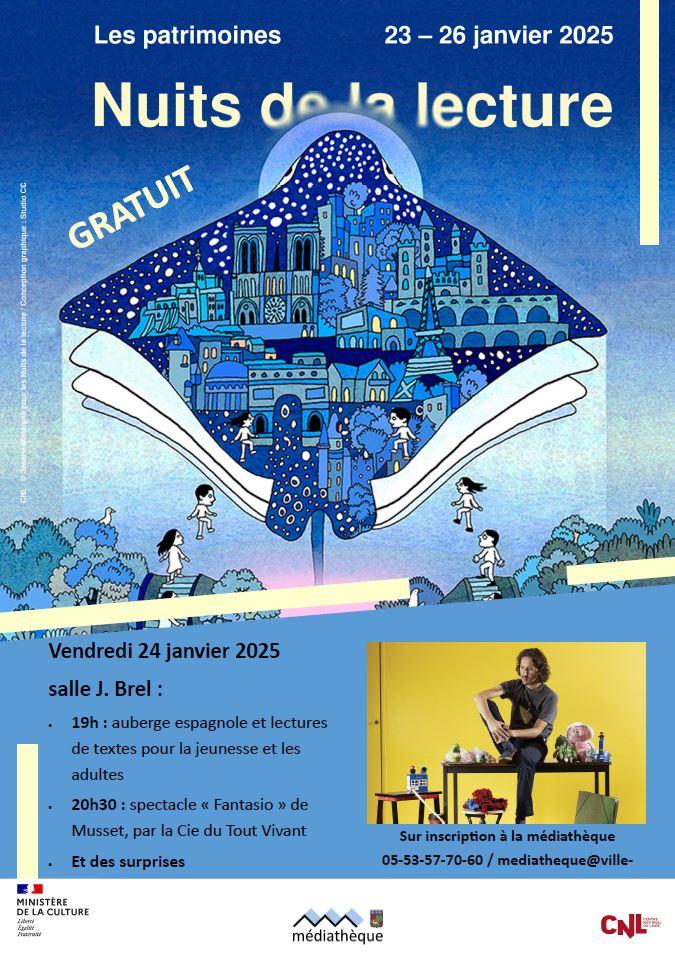 Affiche nuit de la lecture 2025 a lalinde